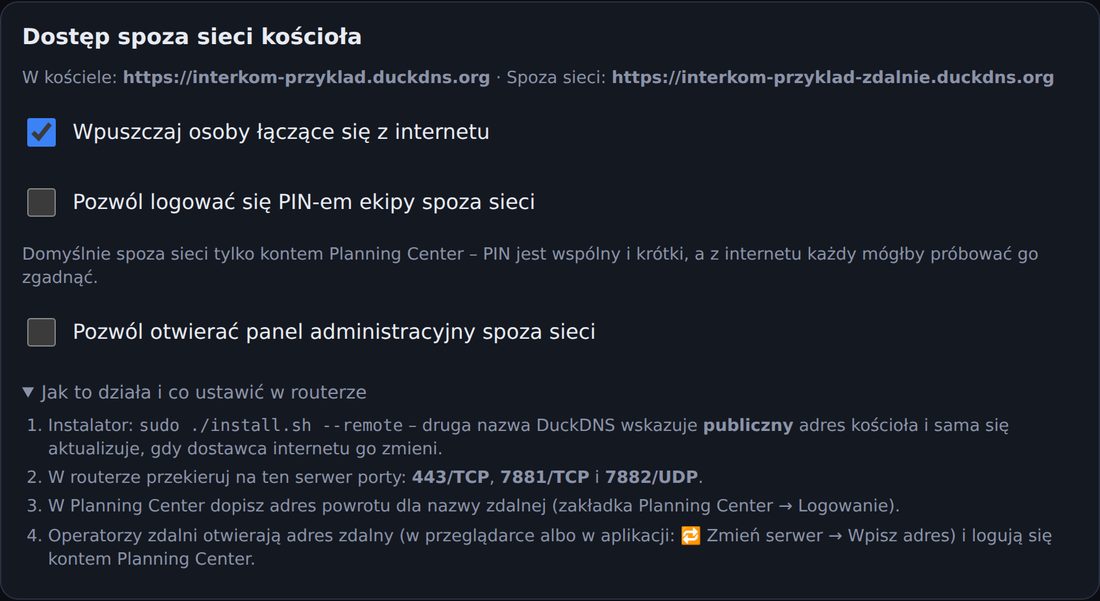 Dostęp spoza sieci