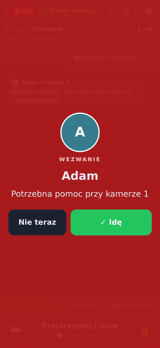 Wezwanie na cały ekran